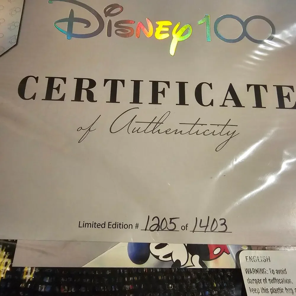 Disney 100th Anniversary Woven Collectors Throw- Rare Numbered New‎